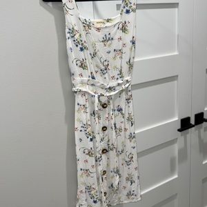 Square neck floral dress